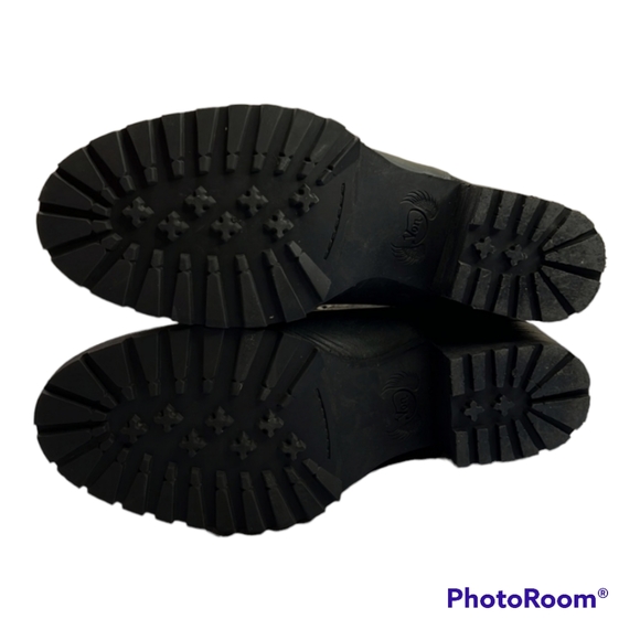 VON Dutch Shotgun Leather Heeled Boots Lace-Up Open-Toe Bootie Black 7M - Picture 8 of 15